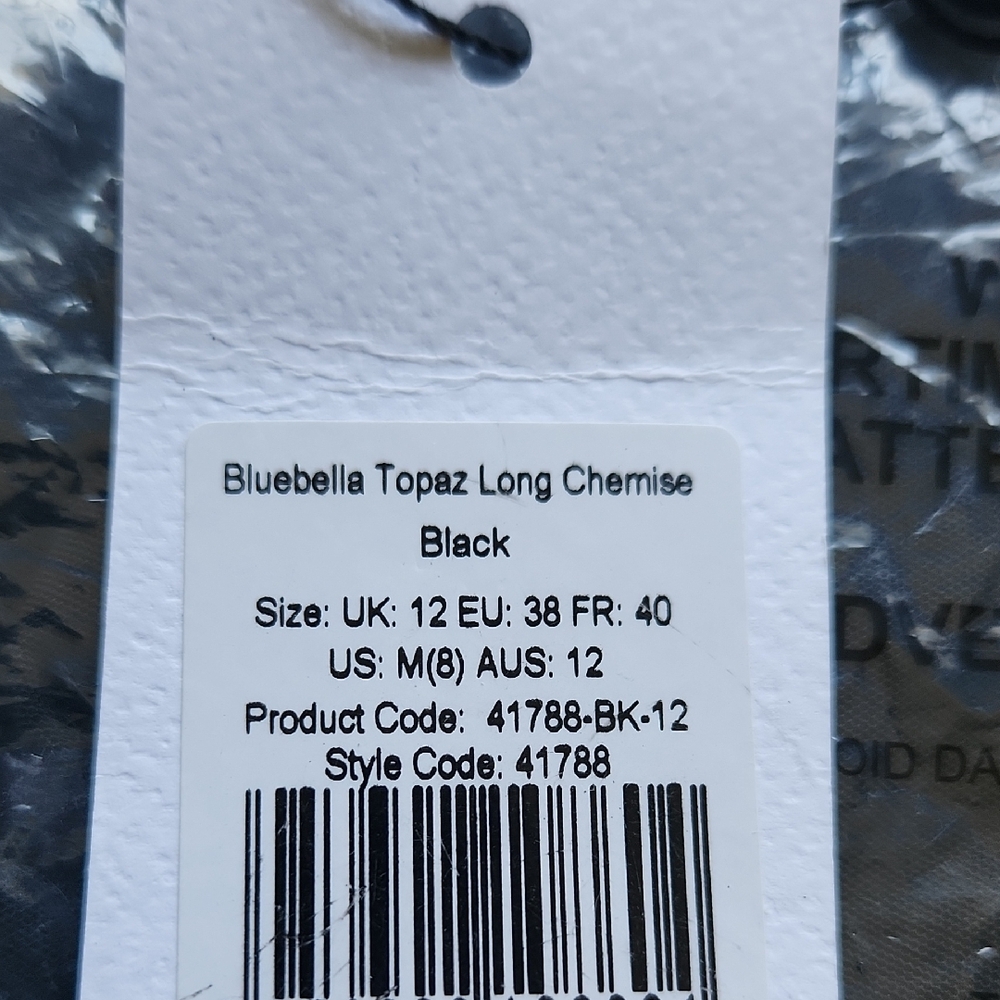 Victoria Secret Bluebella Topaz Long Chemise in Black